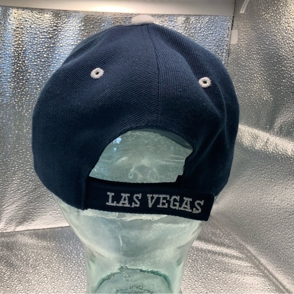 Las Vegas Baseball Hat Blue and Trimmed in White Adjustable Strap Made by Lanza - Picture 4 of 9